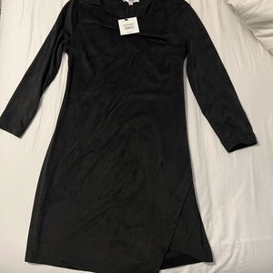 Jack by BB Dakota Black Long Sleeve Suede Dress